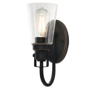 Westinghouse Indoor Single Light Fixture Oil Rubbed Bronze Seeded Glass 65745